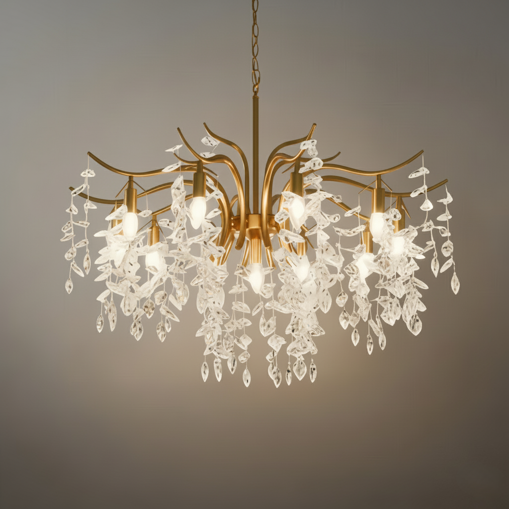 Chandelier – Luxurious Black/Gold Finish for Living/Dining Room